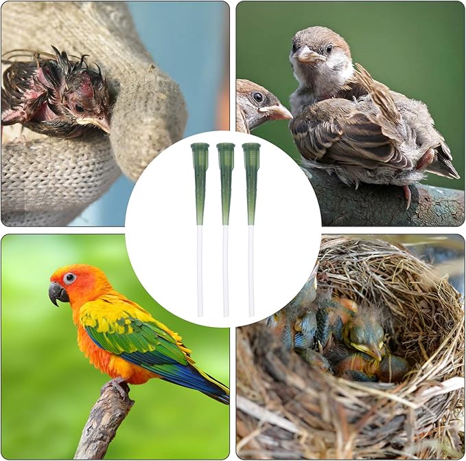 Balacoo 6Pcs Baby Bird Feeding Hose Kit: Soft Pet Parrot Milk Feeding Tubes for Newborn Birds, Small Animals, Parrot Milk Feeder- Easy to Clean, 3.54 Inch