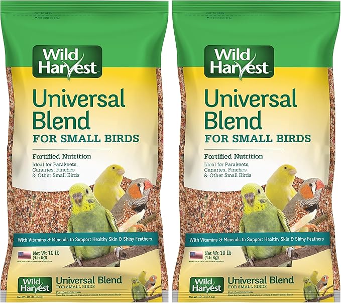 Wild Harvest Universal Blend for Small Birds, 10 lb Bag, Fortified Nutrition (Pack of 2)