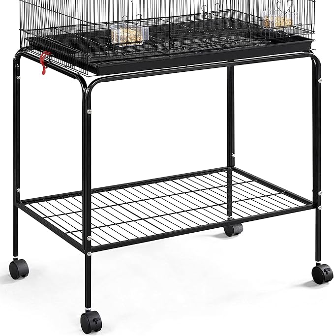 Yaheetech 65-inch Flight Bird Cages for Lovebirds Canaries Parrots Parakeets Budgies Finches Cockatiels Conures with Detachable Rolling Stand, Black