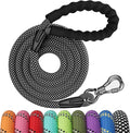 NTR Heavy Duty Dog Leash,8FT Rope Leash for Dog Training with Swivel Lockable Hook,Reflective Threads and Comfortable Handle,Dog Lead for Walking,Hunting,Camping for Medium and Large Dog (Black)