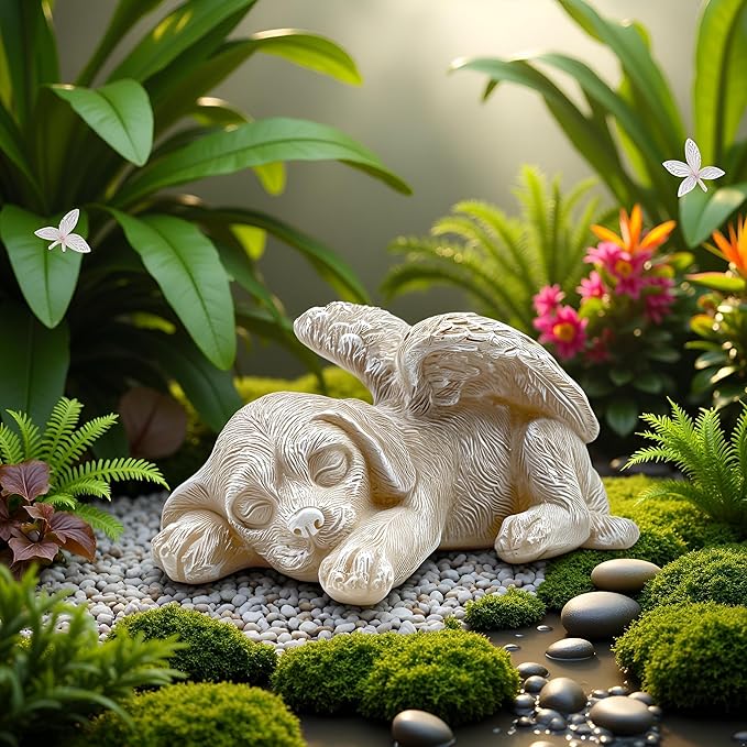 Small Dog Memorial Gifts for Loss of Dog,Resin Pet Memorial Statues,Forever My Guardian Angel Memorial Gifts