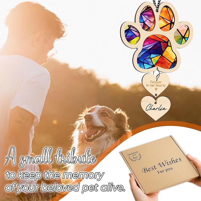 Pet Memorial Ornament for Christmas Tree Xmas Hanging Dog Cat Ornament Sympathy Gift Loss of Pet Passing Away Remembrance Keepsake for Pet Lover Ideas Gift in Loving Memory of Pet PS28-N4