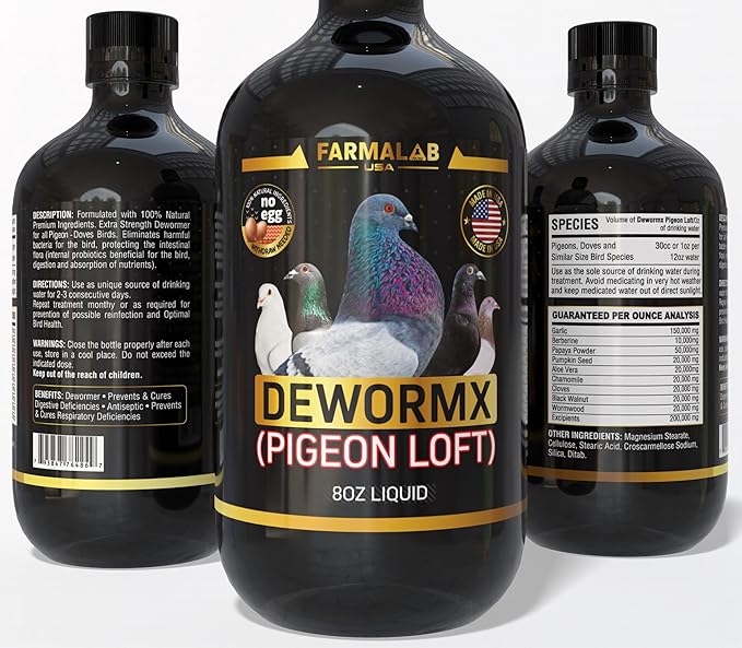 Probiotics Powder Pet for Pigeons, para Palomas, Quail, Doves, Columbidae Birds (240 gm) Farmalab
