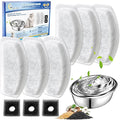 Cat Water Fountain Filter Replacement, 6 Pack Cat Fountain Filters & 3 Pack Replacement Pre-Filter Sponges for D30 Automatic Cat Fountain, Compatible with ORSDA D30 67oz/2L Pet Water Fountains