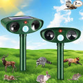 2026 Solar Animal Repellent Ultrasonic Outdoor Squirrel Racoon Fortress pro,Cat Deer Repellent with Motion Sensor,Waterproof Mouse Dog Skunk Rabbit Deterrent for Yard,2 Pack