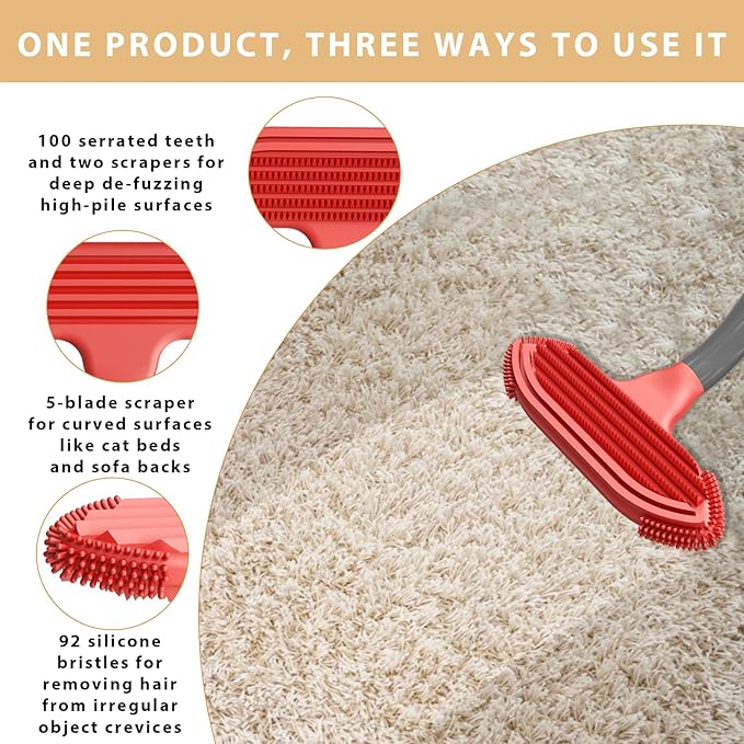 Pet Hair Removal Tool for Dog and Cat,Pet Hair Remover Removes Fur and Lint from Couch,Carpet,Cat Tree Tower Bed,Car Interiors,Rug,Mat,Coat,and Various Furniture,Silicone Material,Reusable