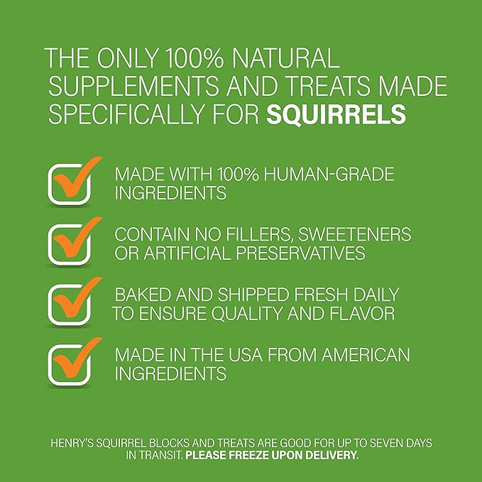 Henry's Picky Blocks - Nutritionally Complete Rodent Blocks – Food for Squirrels, Flying Squirrels, and Chipmunks, 11 Ounces (2-Pack)