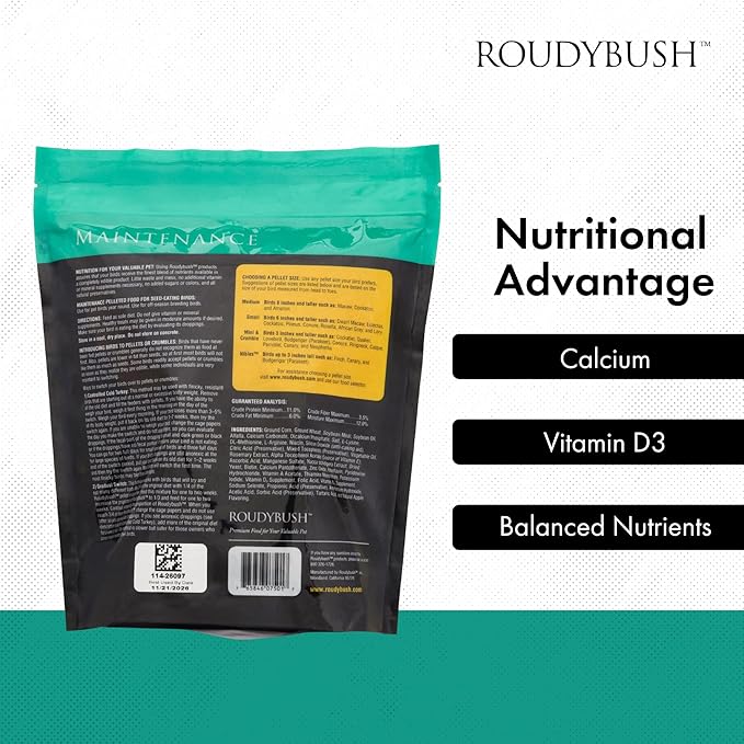 RoudyBush Daily Maintenance Bird Food, Crumbles, 44-Ounce, 2.75 lb (244CRDM)