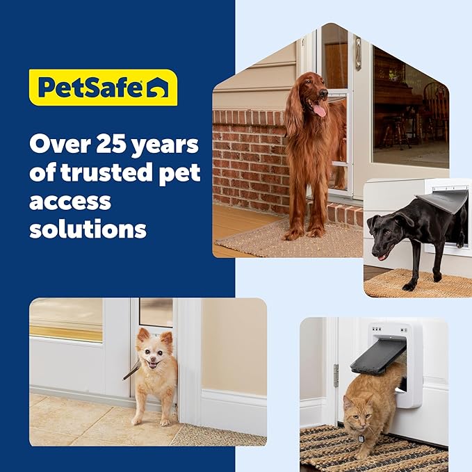 PetSafe Extreme Weather Sliding Glass Pet Door - Energy Efficient Entry for Dogs & Cats - Triple Flap with Magnetic Seal - Durable Aluminum Frame - Easy Install - Large