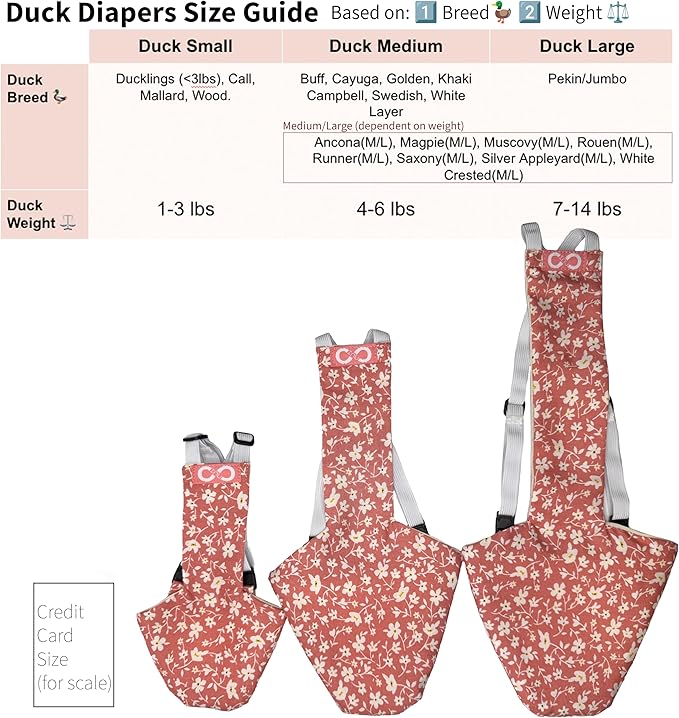 Chicken Diapers Duck Diaper Diaperalls for Hens, Roosters, Ducks, Ducklings - Reusable, Adjustable by Uni Infinity (Black Floral, Duck Small, 1, Count)