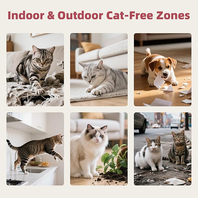 Cat Deterrent Spray, Vet-Approved Cat Repellent Spray Indoor/Outdoor, 24H Citrus Spray Deterrent Stop Scratching in 5 Mins, Effective Training Aid Safe Cat Spray for Furniture, Plants(60mL)