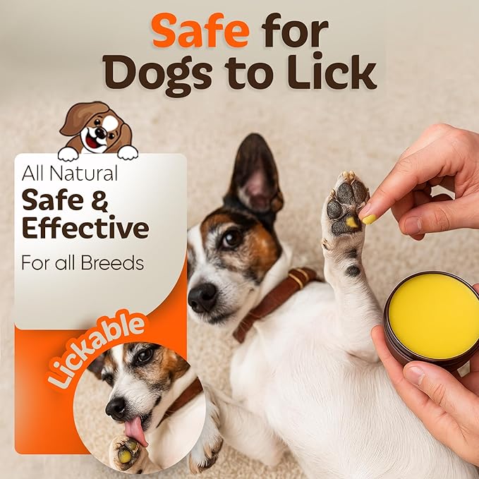 Paw Nose Dog Lick Safe Balm – Natural Moisturizer for Dry and Cracked Paws, Soothes Itchy, Sensitive and Irritated Skin, Wrinkle Irritation Relief, Protective Pet Care Soothing Essentials, 80g