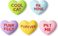MALLMALL6 5Pcs Valentine’s Day Conversation Heart Candy Catnip Toys for Cat, Catmint Interactive Kitten Teething Chew Kick Toy for Indoor Cats, Soft Pet Sweetheart Gift Supplies