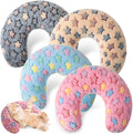 Sweetude 4 Pcs Pillows for Cats Puppy Bed Fluffy Pet Calming Soft Gifts Half Donut U Shaped Pet Neck Pillow Training Joint Relief Cervical Protection(Vivid Star,Medium)