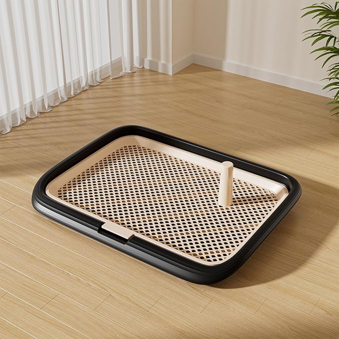 Dog Potty Tray, 23.6"x17.68" Indoor Pet Pee Pad Holder,Puppy Training Holder,Bathroom Dog Litter Box, Pet Toilet for Small and Medium Dogs,Housebreaking Supplies, Pet Products(Gray)