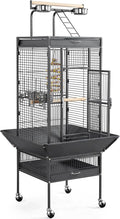 Yaheetech 61.5-inch Wrought Iron Rolling Large Parrot Bird Cage for Parakeets with Play Top