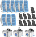 Replacement Cat Water Fountain Filters, 9 Filters and 9 Pre-Filter Sponges for 108oz/3.2L Stainless Steel Pet Water Fountain 309A/309B/309C