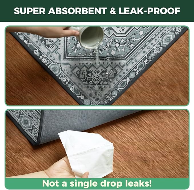 FXW Washable Pee Pads for Dogs, Puppy Pads with Super Absorbent, Specifically Designed for 24inch Cages, 17" x 23" Rectangle, Boho Grey, 2 Packs