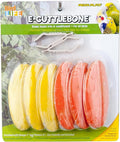 Penn-Plax Bird-Life E-Cuttlebone Flavored, 1 Pk (6 Counts) - Mango & Banana - Durable, Less Brittle Cuttlebones Enriched with Omega 3 and Vitamin B1 - 2 Cage Clips -For All Bird Sizes -Orange & Yellow