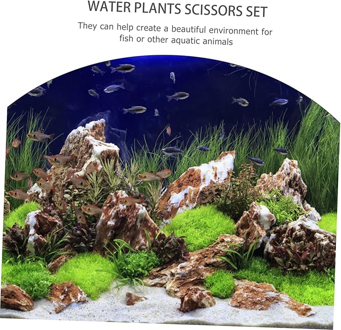 BESPORTBLE 5pcs Aquarium Cleaning Tool Set Includes Scissors Tweezer Spatula for Water Plant Maintenance and Fish Tank Care