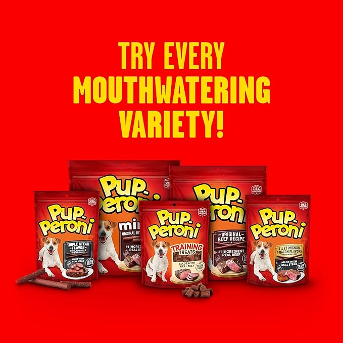Pup-Peroni Dog Treats, Lean Beef Flavor, 22.5 Ounce, Made with Real Beef, 90% Fat Free