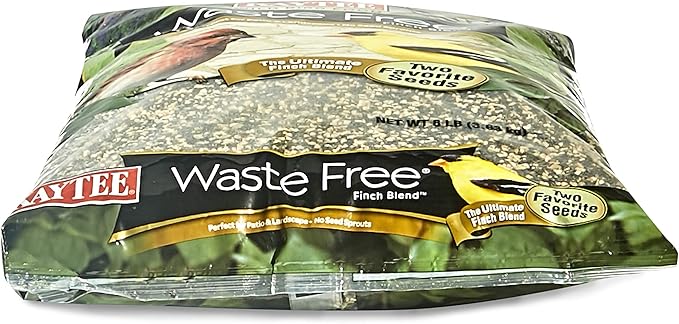 Kaytee No Mess Finch Seed and Nyjer Blend, Attracts Goldfinches, Chickadees, Junos, Finches and Other Wild Birds, 8 Pounds (Pack of 2)