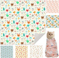17.7" Cat Grooming Wrap, Cat Wrap for Cutting Nails, Self-Adherent Fabric Wrap for Cats, Cat Burrito Wrap Anti-Scratch, Anti-Escape, Multifunctional Swaddle Wrap Pet Tool (Funny Bear, Medium)