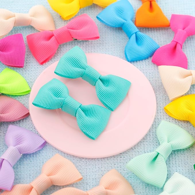 Dog Hair Bows 2 inches Small Puppy Bowknot Clips for Pet Grooming Accessories Doggy 60Pcs (30 Pairs)