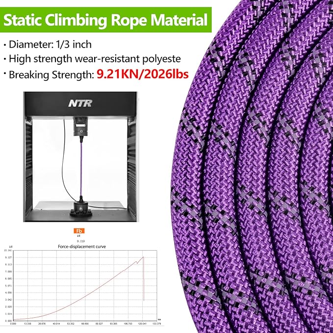 NTR 8FT Heavy Duty Dog Leash with Swivel Lockable Hook and Comfortable Padded Handle, Purple Rope Dog Leash for Small Medium Large Dogs Training, Playing, Camping, or Backyard