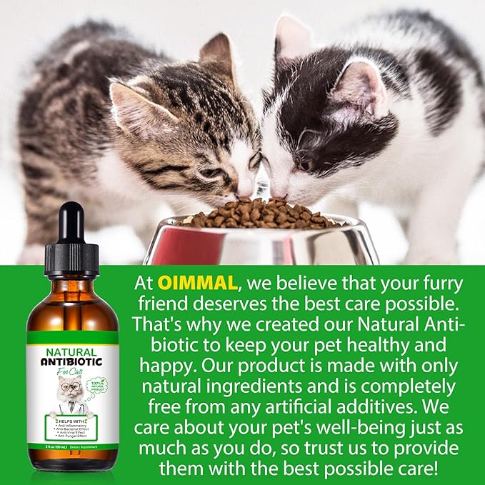 60ML Antibiotics for Cats, Premium Cat Antibiotics Supplement, Cats Multivitamin, Natural Antibiotic for Cats, Cat Antibiotic, Cat Antibiotics Supports Immune & Cats Allergy Relief-2 Fl Oz