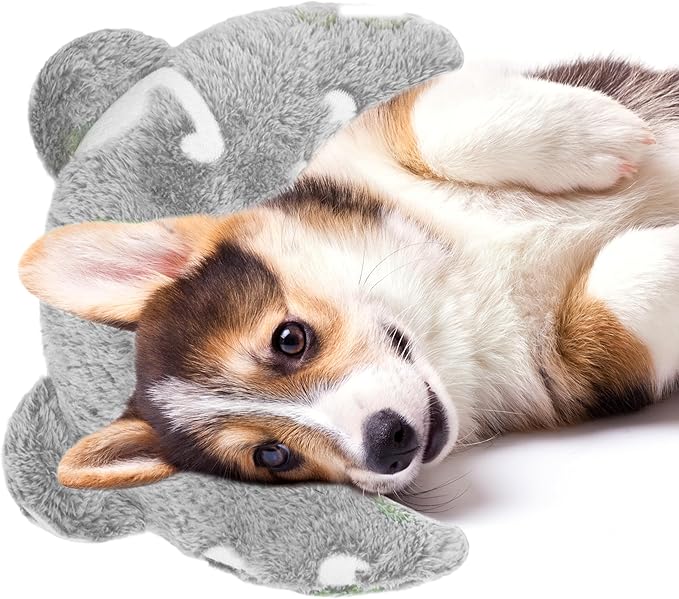 Pet Calming Pillow for Dogs, Soft U-Shaped Pillow Glow in The Dark, Joint Relief, Sleep Comfortably,Suit for Small, Medium, Large Dogs, Fluffy Pet Neck Pillow (M-Yellow Gray)