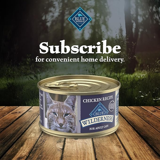 Blue Buffalo Wilderness High-Protein, Grain-Free Natural Wet Food for Adult Cats, Chicken Paté, 3-oz, 24-Pack