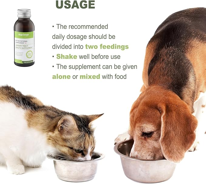 Urinary Health Liquid Supplement for Cats for Dogs – Cranberry, Herbal Extracts & Vitamins – Supports Urinary Tract, Reduces Infections & Stones – All Life Stages, 3.38oz (100ml)