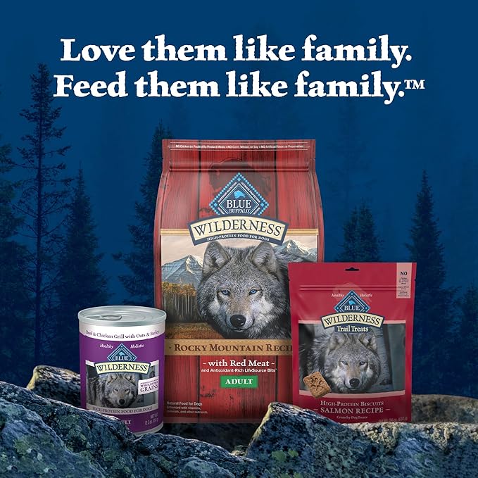 Blue Buffalo Wilderness Trail Treats Crunchy Dog Biscuits Grain-Free and High-Protein Dog Treats, Turkey Recipe 36-oz Box