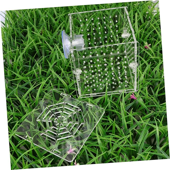 BESPORTBLE Acrylic Fish Breeding Box Live Fish Isolation Tank Breeding Hatching Box for Aquarium Round Hole Suction Cup