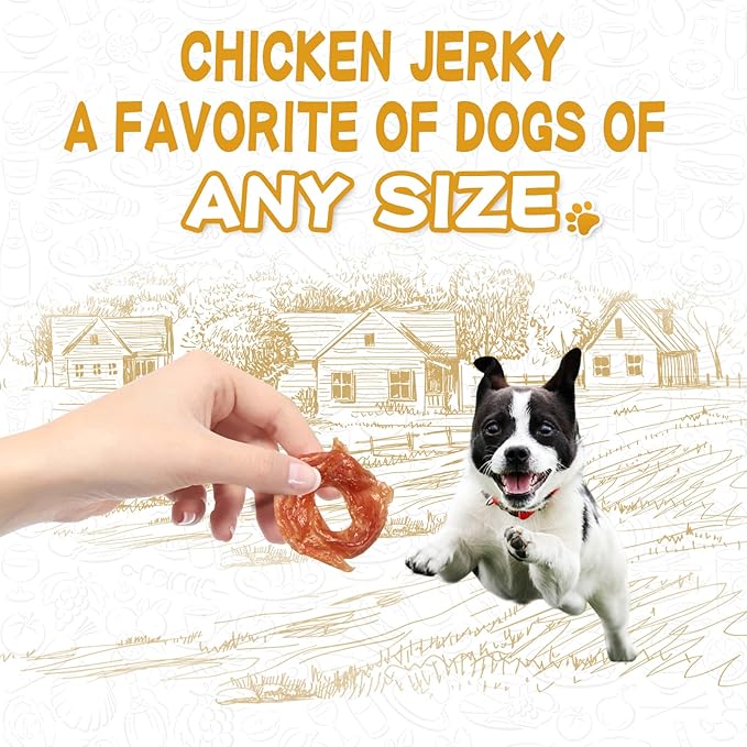 PAWUP Chicken Rings Dog Treats, Soft Chicken Jerky, Easy to Eat, High Protein Low Fat Daily Treats for Small Medium Large Dogs, 12.5 oz