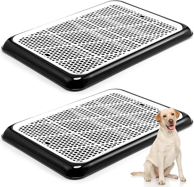 Mifoci Dog Pee Pad Holder Potty Tray Portable Dog Litter Box Toilet Training for Indoor Outdoor Small Medium Large Pet Puppy(2 Pcs)