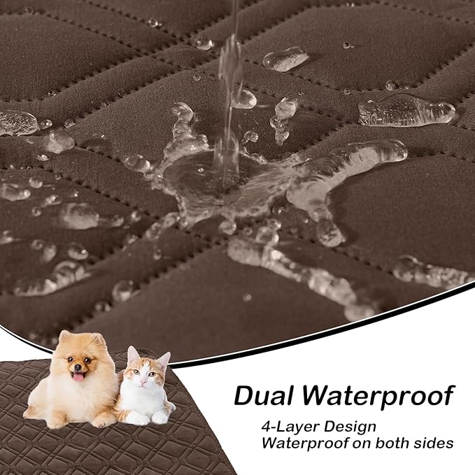 hyha Waterproof Dog Bed Blanket, Soft Pet Blankets, Waterproof Couch Cover for Dogs, Reversible Sofa Covers Washable for Furniture (30x70 Inch, Chocolate/Dark Grey)