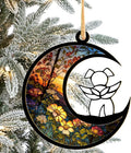 LOVELYPOD DIY Custom Dog Ornament Suncatcher Memorial Gifts for Dog Lovers, A White Dog with Wings on Window Hangings Suncatcher, Loss of Dog Sympathy Gift, Remembrance Gifts in Memory Dog (4 Inches)
