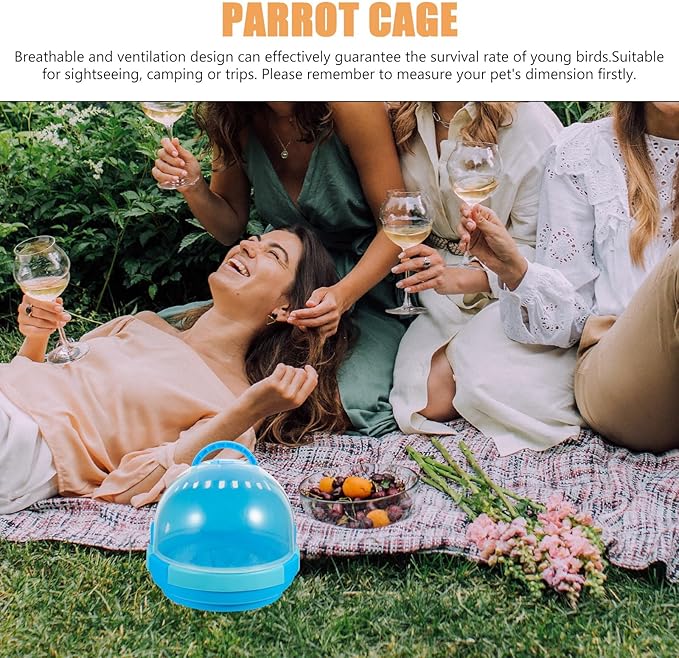 Cabilock Portable Parrot Cage Hand-held Bird Carrier with Warm Nest Pad, Design for Outdoor Travel and Young Bird Brooding Random Color