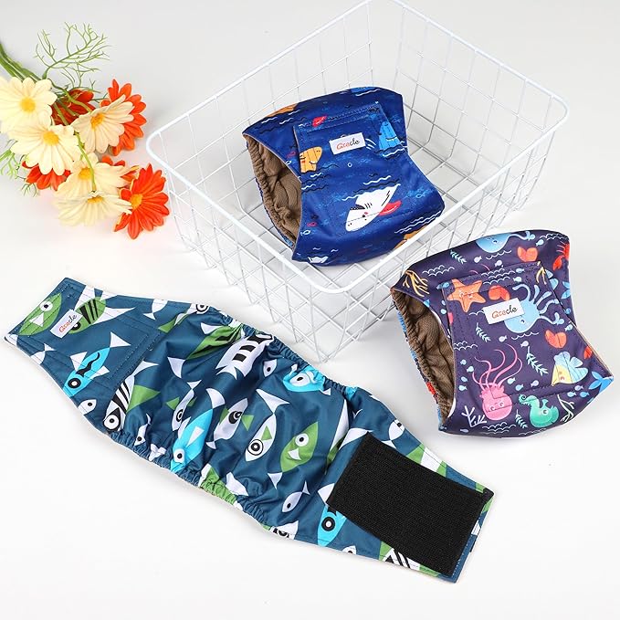 5 Pack Dog Diapers Male Reusable, Premium Belly Bands for Dogs, High Absorbing Male Dog Pee Wraps for Doggie in Incontinence or Excitable Urination and Training XL