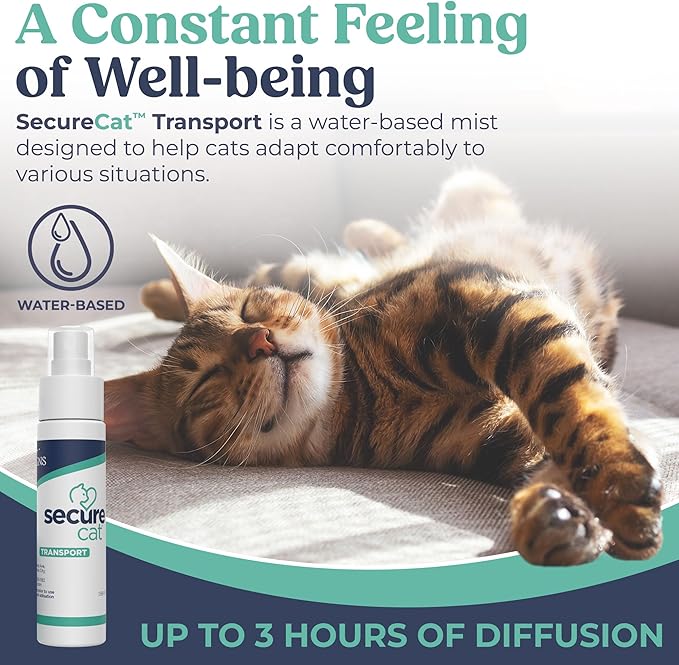 SIGNS SecureCat Transport, Water Based Calming Travel Spray, Naturally Supports Calm and Well-Being, Naturally Relieving Anxiety and Stress