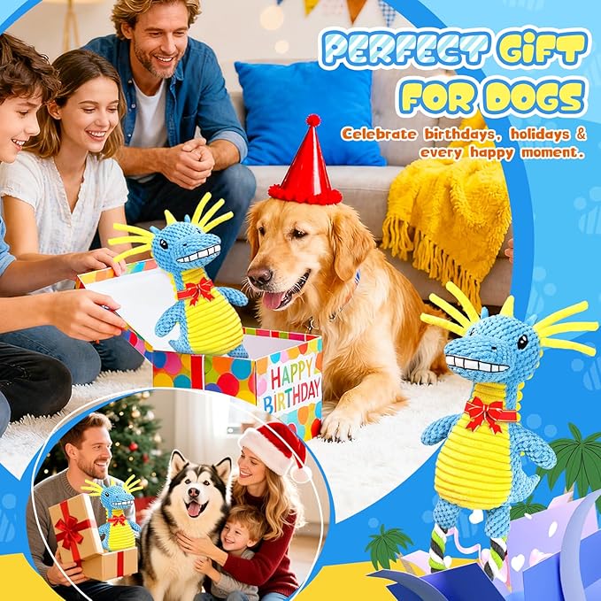 Squeaky Dog Toys for Large Dogs- Tough Squeaky Dog Toys to Keep Them Busy- Durable Plush Stuffed Chew Toy for Boredom, Tug of-War, for Small Medium Large Dogs