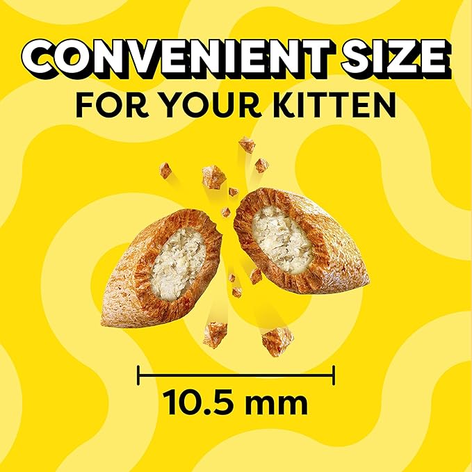 Temptations Kitten Treats Classic Crunchy and Soft Cat Treats, Chicken and Dairy Flavor, 3 oz. Pouch (Pack of 12)