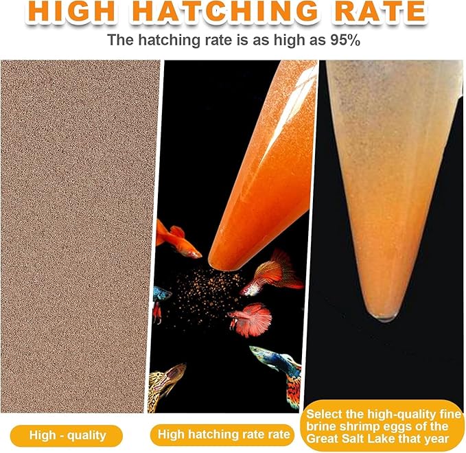 Premium Brine Shrimp Eggs – High Hatch Rate Artemia Cysts for Fish Fry, Reef & Aquarium Fish – Clean, Reliable Live Fish Food (0.7oz)