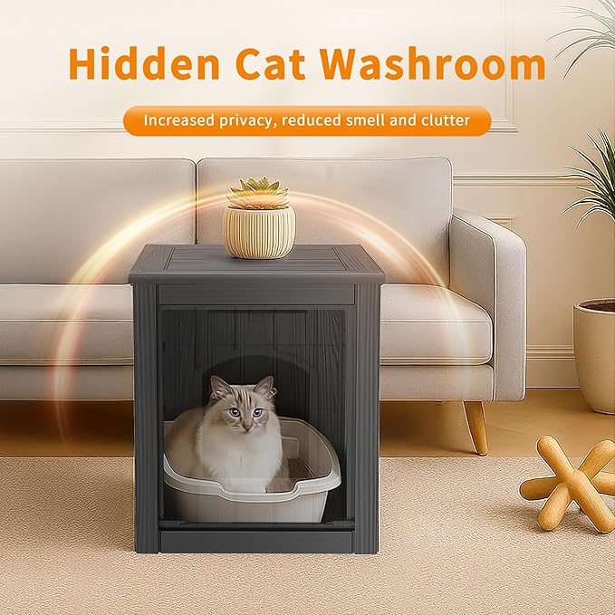 DRATO Outdoor Cat House -Weatherproof Resin Cat Houses for Cats, Durable, Easy Assembly,cat Igloo Outdoor，Durable & Insulated Shelter for Garden, Patio, or Backyard（Black，18.46 * 23.62 * 21.42）