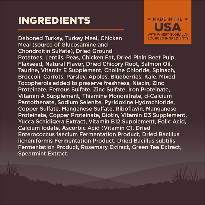 Wellness CORE Adult Dry Dog Food, Grain Free Kibble, Natural, High Protein, Turkey and Chicken Recipe, 26 lb Bag