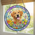 Lovely POD Custom Dog Portrait Stained Glass Suncatcher, Pet Memorial Stained Glass Photo Suncatcher, Dog Memorial Gift, Cat Loss, Pet Loss Gift, Christmas Ornament for Family
