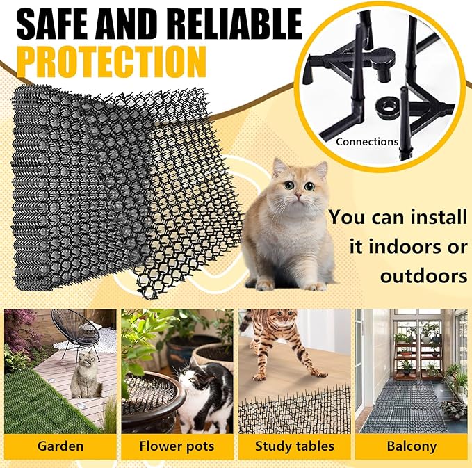 Cat Scat Mat with Spikes - Repellent Deterrent for Cats, 16.5 x 13.4inches
