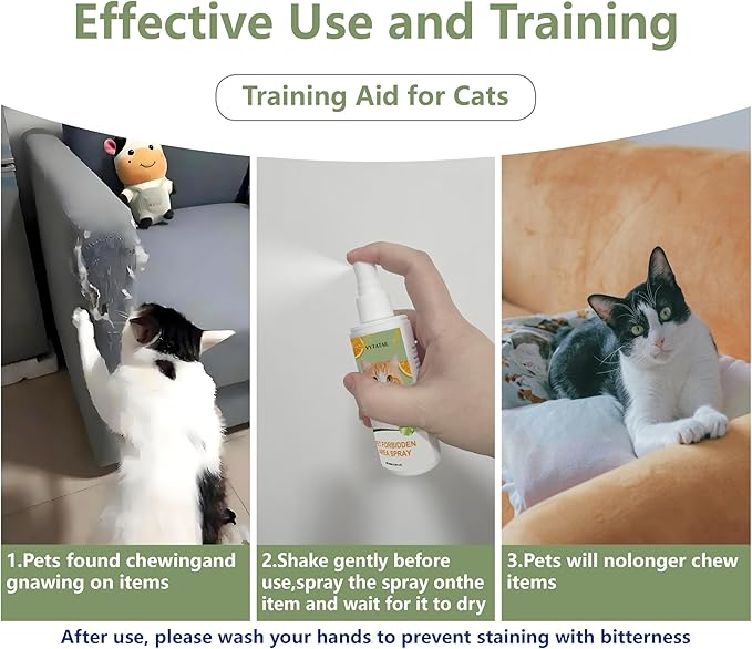 Cat Deterrent Spray - Safe Indoor Formula to Stop Scratching & Urine Marking | Eco-Friendly, Pet-Safe Protection for Furniture, Sofas, Rugs & Curtains | Non-Toxic Training Aid（2 Pack）